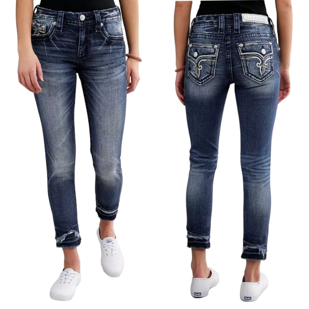 Rock Revival Betty Mid-Rise Ankle Skinny Size 27